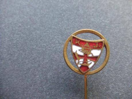 K.A.J.Katholieke Arbeiders Jeugd open model goudkleurig rand